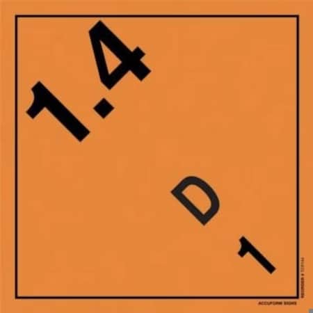 Accuform TDG PLACARD CLASS 1 273MM X 273MM TCP144FV100 TCP144FV100